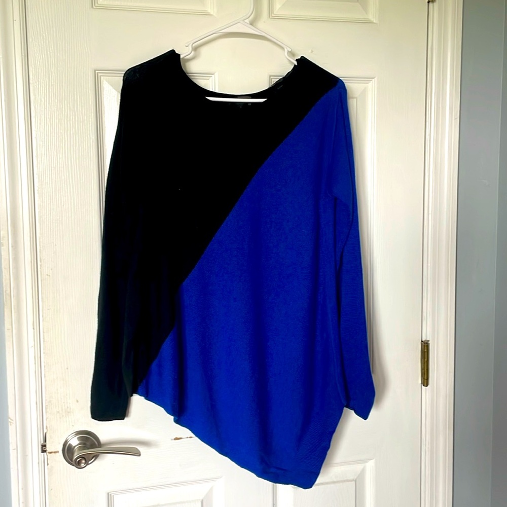 The Limited Blue-Black Asymmetric Sweater.